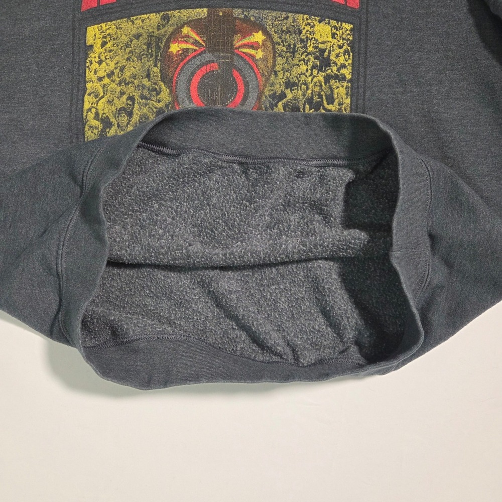 Mens‎ Woodstock Peace Love Music Graphic Sweatshirt Charcoal Gray Large - Picture 6 of 7